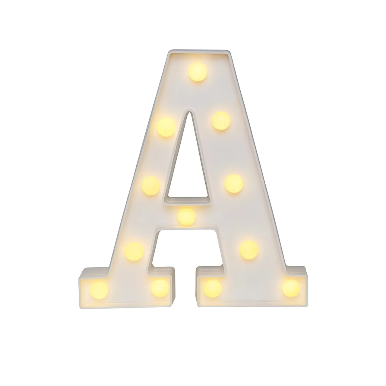 Lâmpada Decorativa Letra A com Luz Amarelada