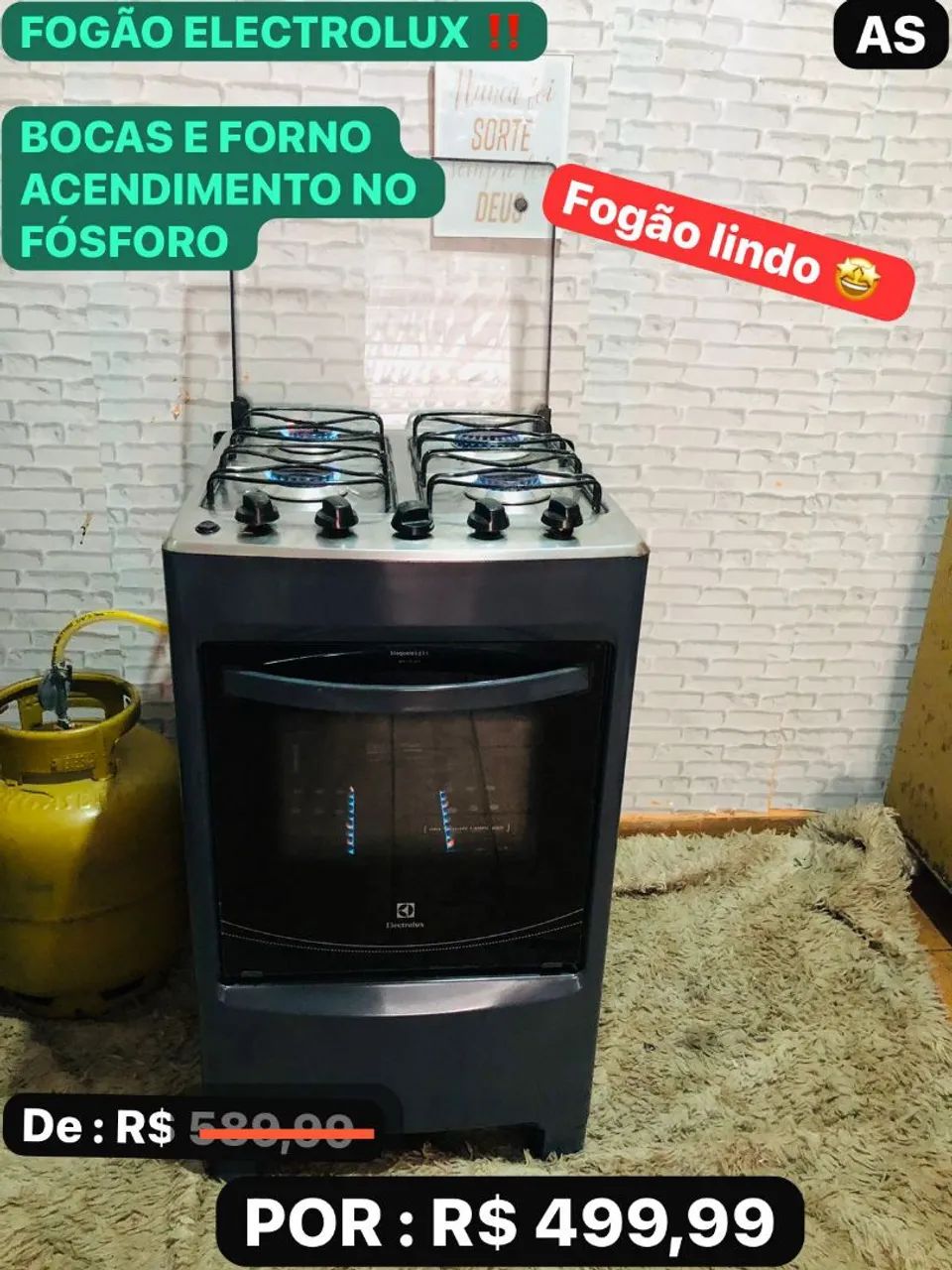 Fogão Electrolux 4 bocas manual 