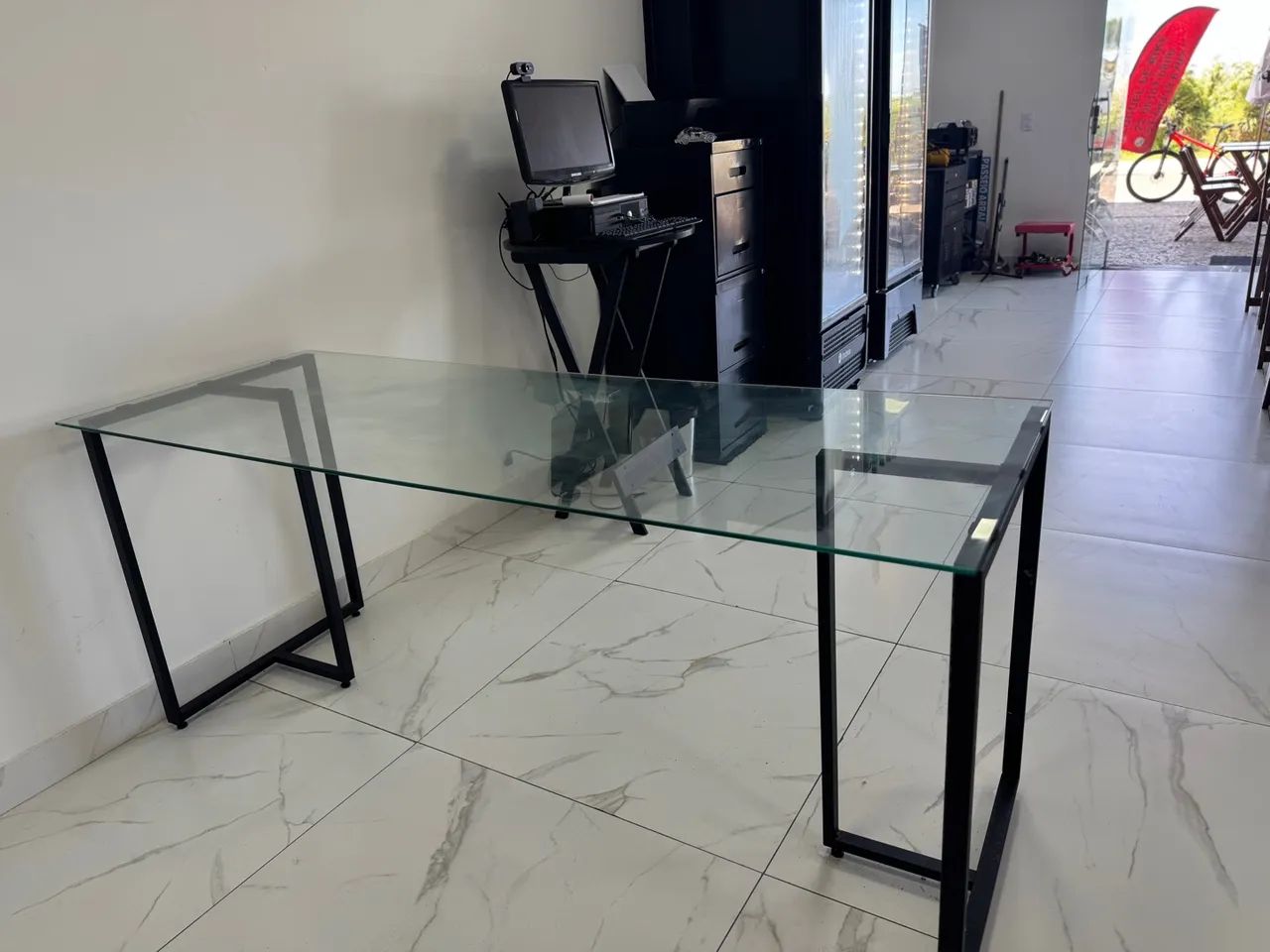Mesa de Escritório em Vidro Temperado - Foto 3