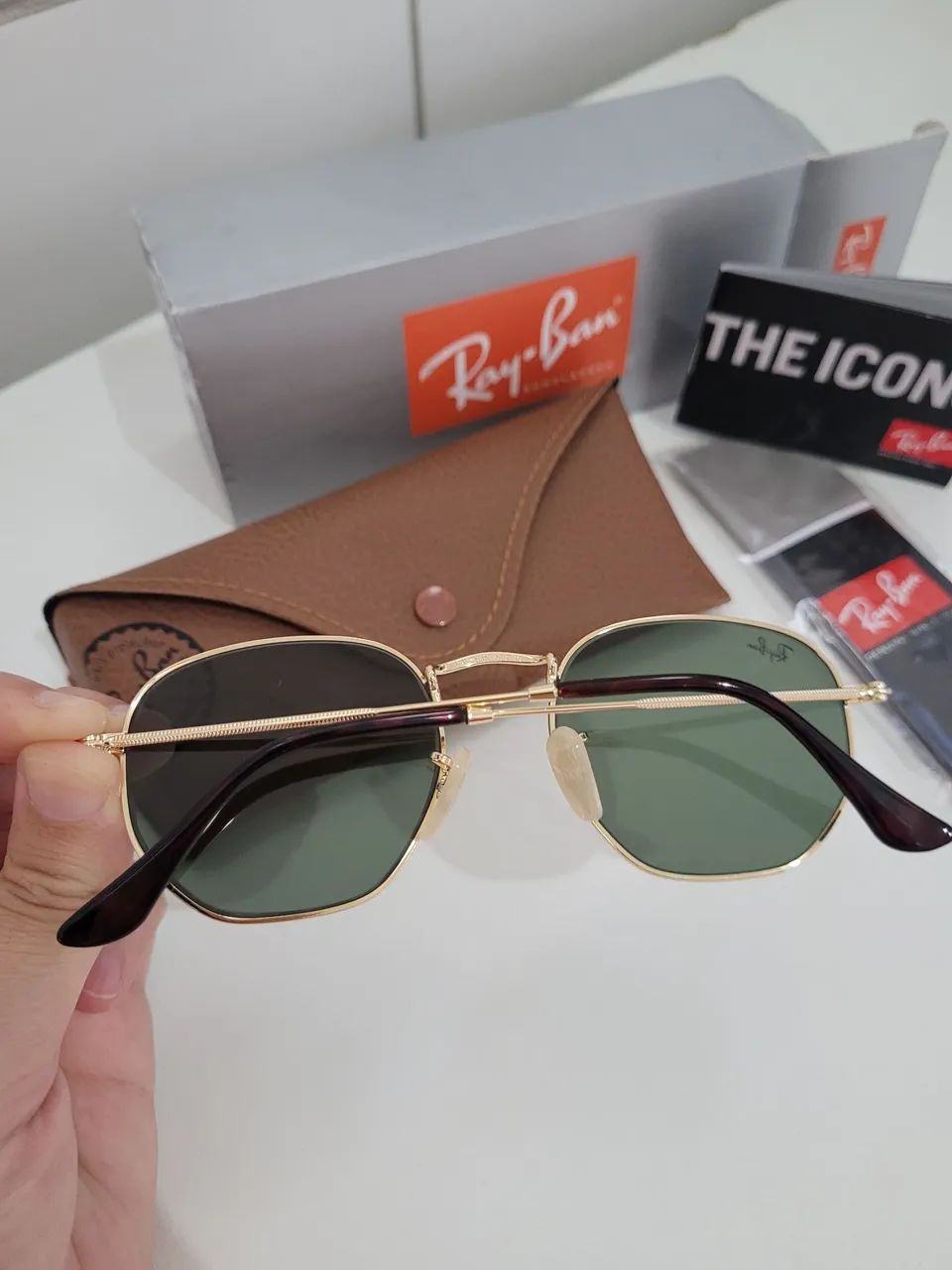 Ray ban hexagonal rb3548 clássico oculos de sol feminino masculino  - Foto 3