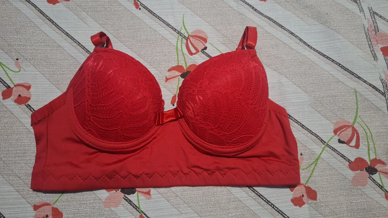 Sutiã Vermelho com Renda TM P