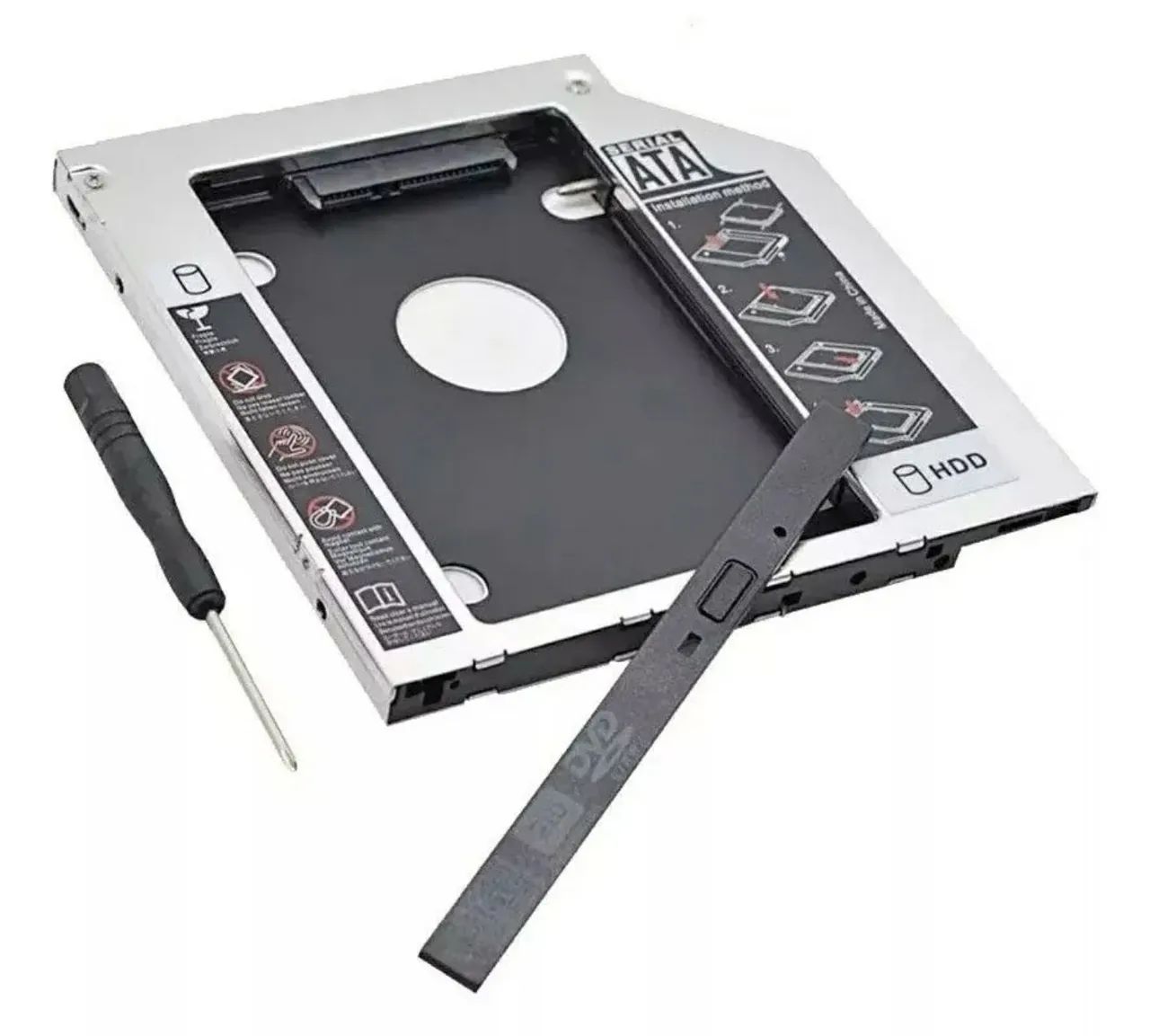 Adaptador Caddy 2º Hd Ssd/dvd P/notebook 9mm 9.5mm<br>
