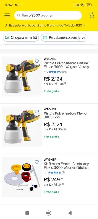 Pistola elétrica para pintura WAGNER FLEXIO 3000 - Foto 2