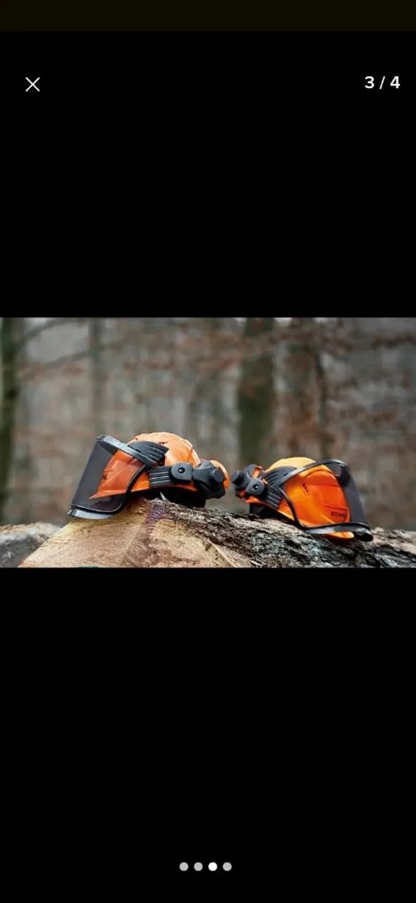 Capacete florestal com protetor facial e abafador stihl original - Foto 3