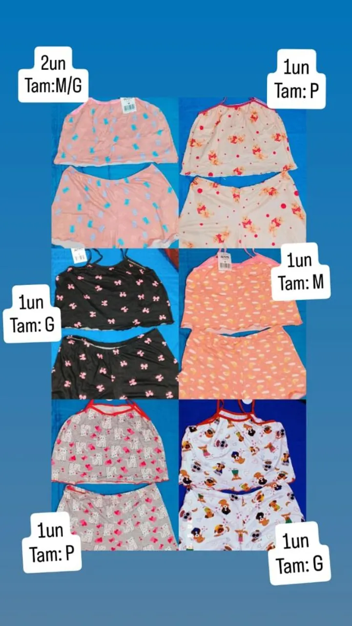 Conjunto Pijama Feminino Diversos Tamanhos e Estampas