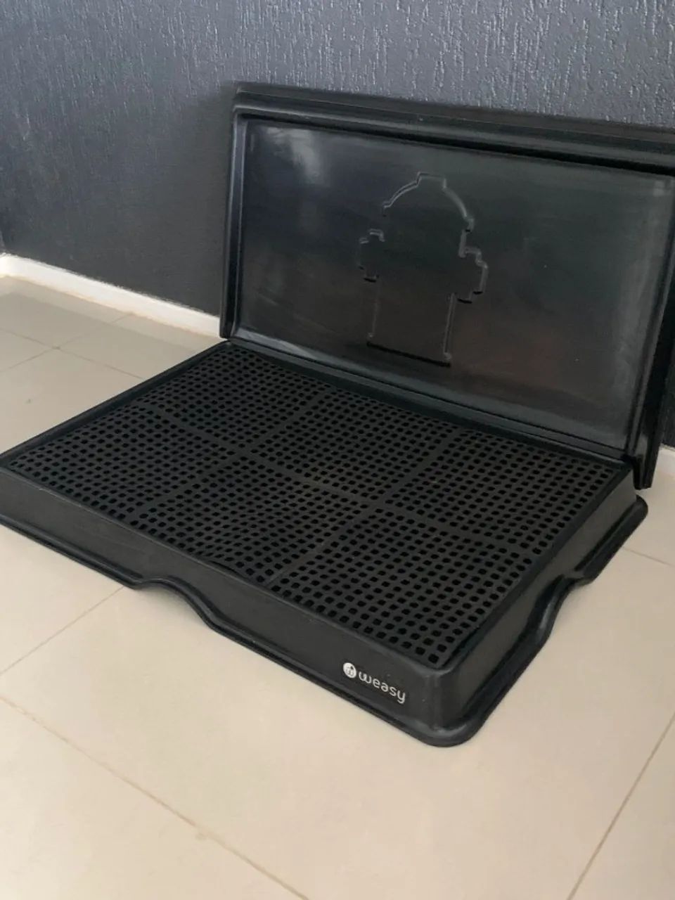 Weasy Cão Grande | Preto Com Parede | Banheiro Para Cachorro