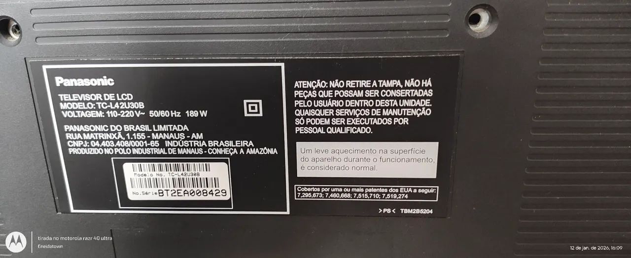 Para ver os jogos da Copa em tela grande -TV 42" Panasonic Vieira ( NÃO É SMARTV) - Foto 3