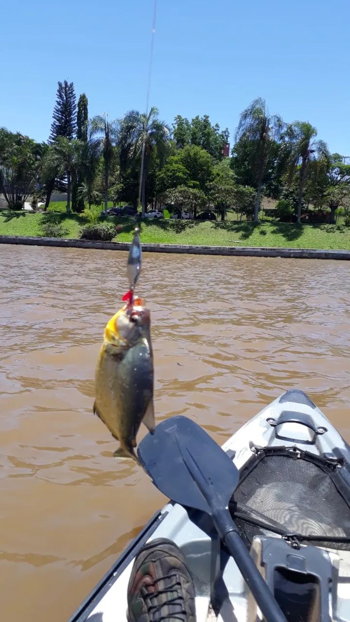 Caiaque de pesca TUNA com remo, cadeira e carrinho de transporte. - Foto 6