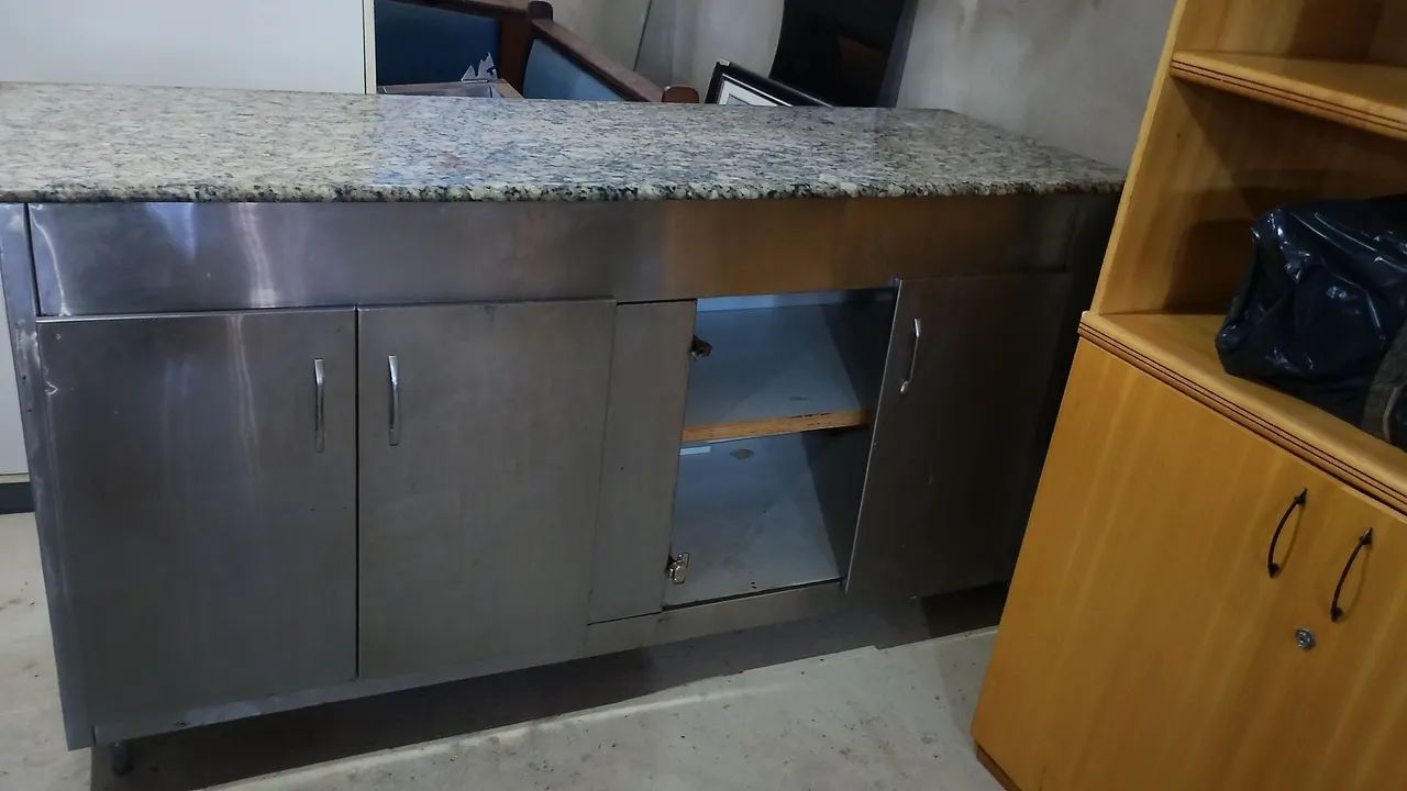 Balcão de cozinha de inox com mármore  - Foto 4