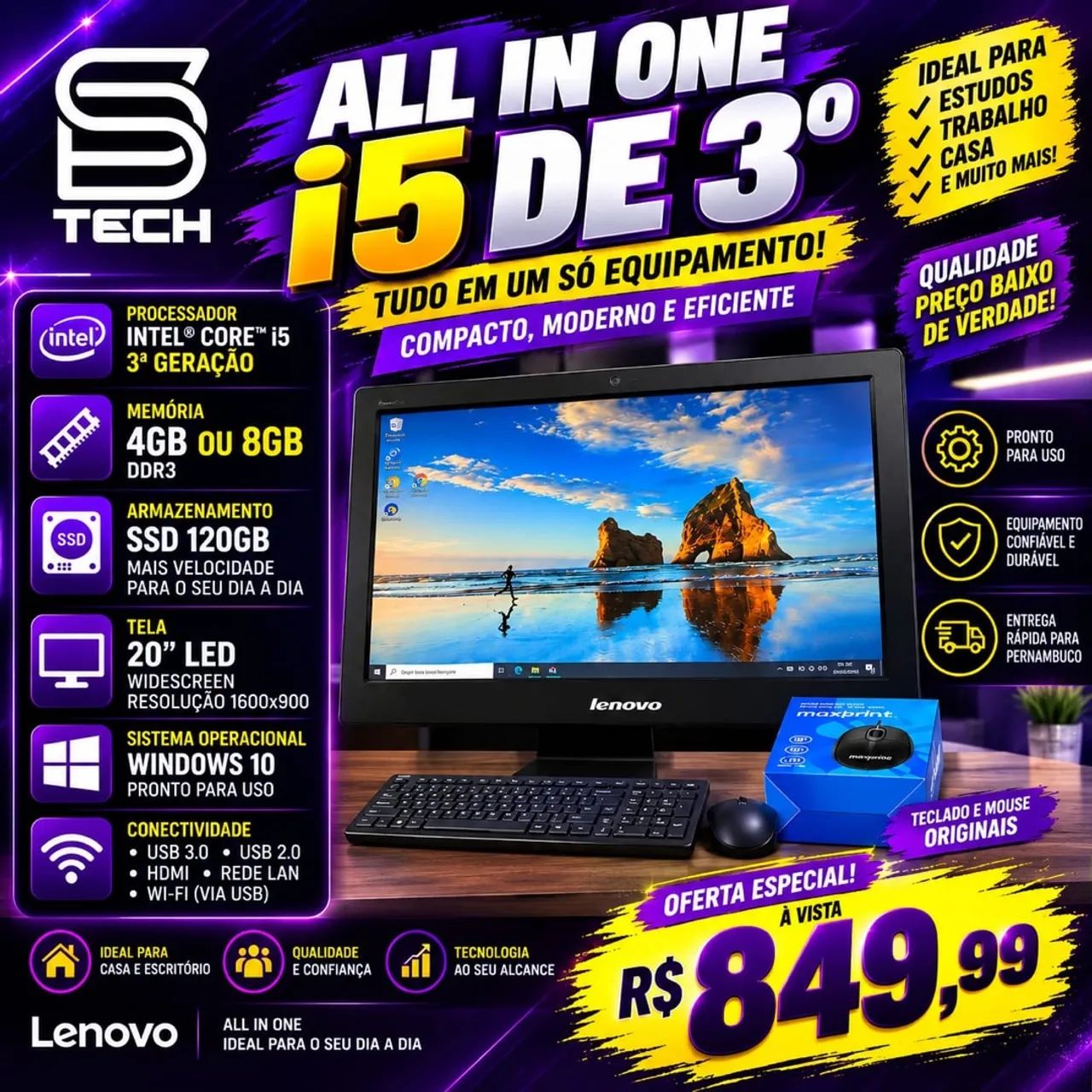 Computador Lenovo all in one i5