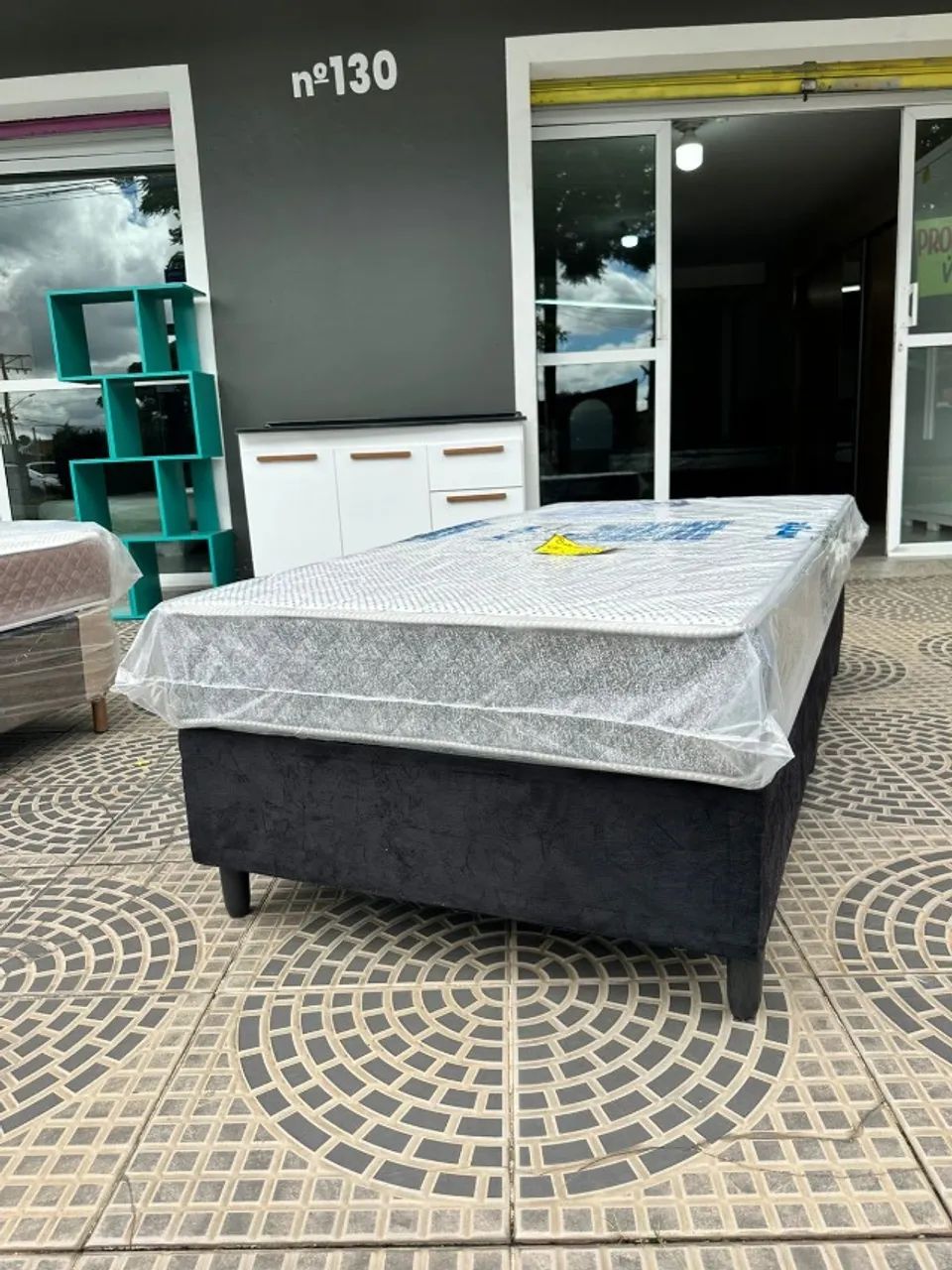 Cama box + colchao de mola ensacada solteiro - Foto 2