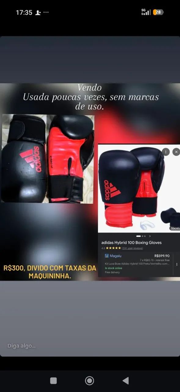 Luva para box e muay thai