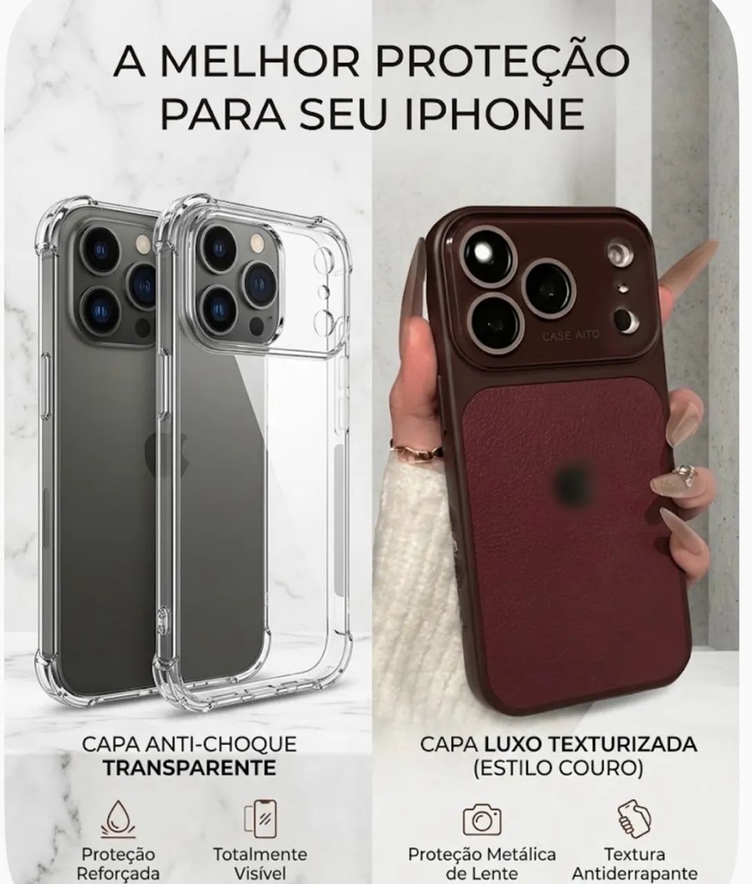 2 capinhas para iPhone 17 pro max 