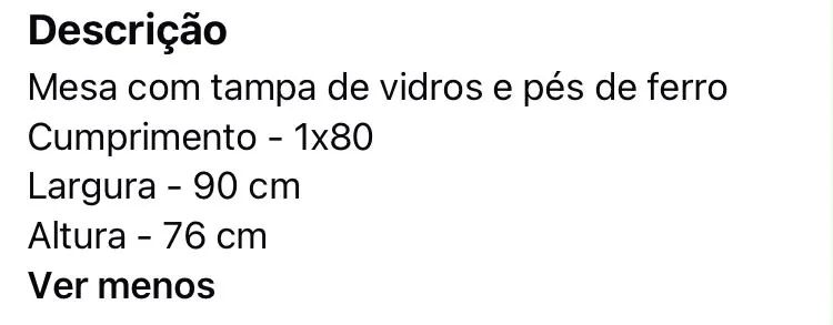 Mesa premium de Metalon e vidro. - Foto 3