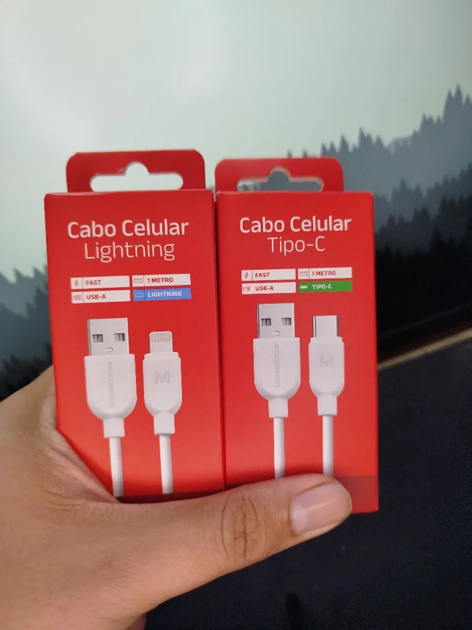 Cabos Usb-C e Usb-lighting 