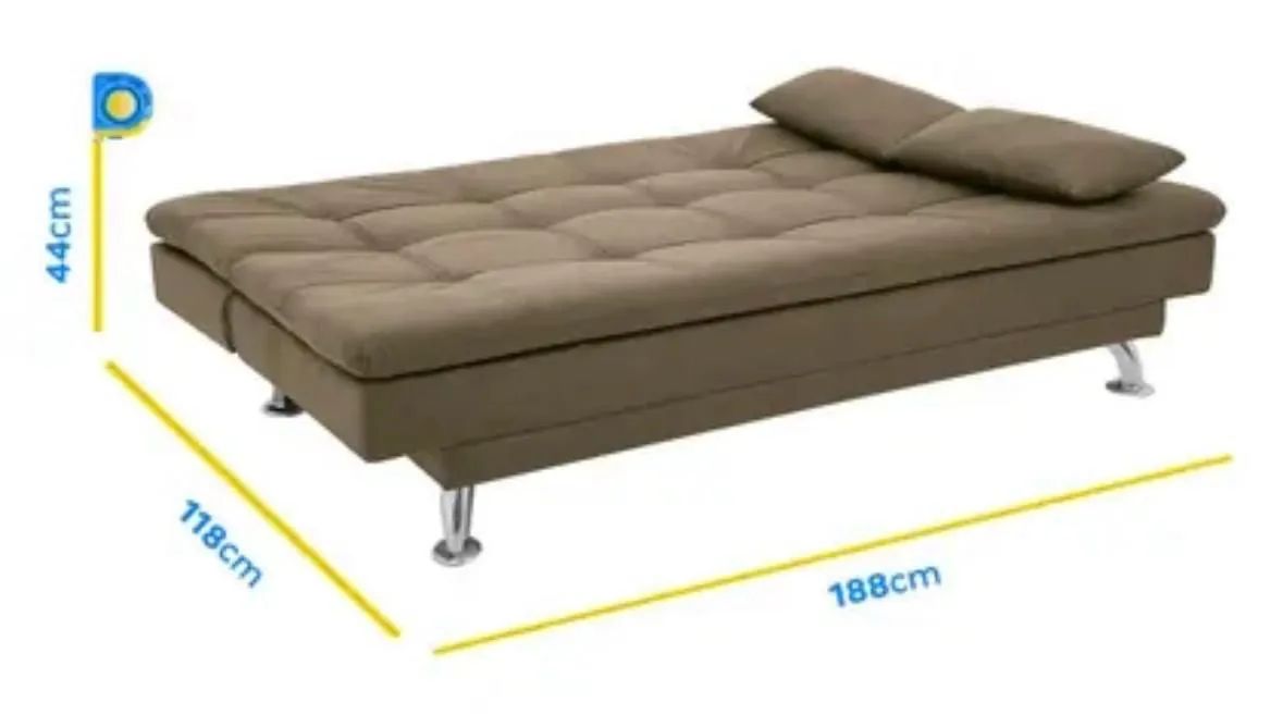 Sofá cama em suede - Foto 2