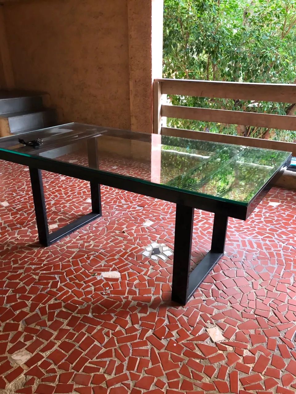 Mesa premium de Metalon e vidro. - Foto 2