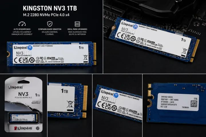 Kingston NV3 1TB SSD M.2 2280 NVMe Gen4 – Performance and Efficiency for PC Upgrade – SNV3