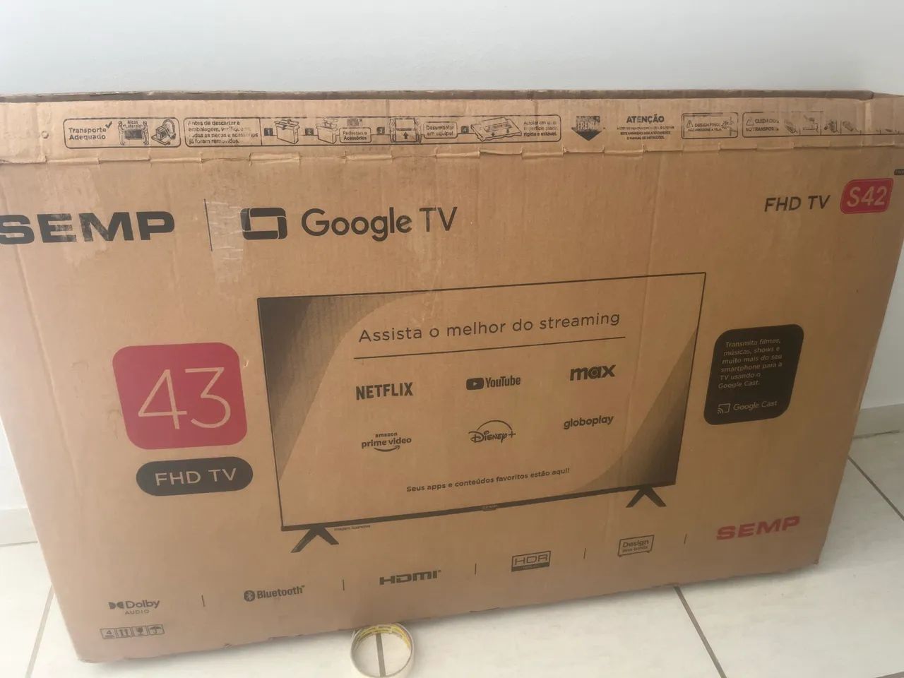 Tv led 43 polegadas TCL Google nova plástico 10 messes garantia - Foto 2