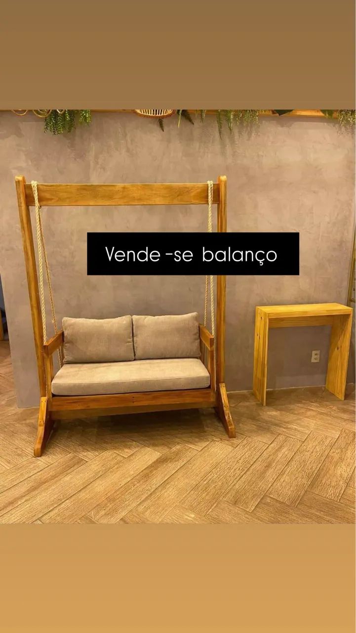 Balanço madeira  arte tronco  - Foto 2