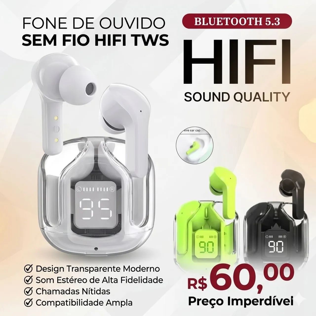 Fone Bluetooth Com Display Fetoonix Hk3 (Original e Lacrado)