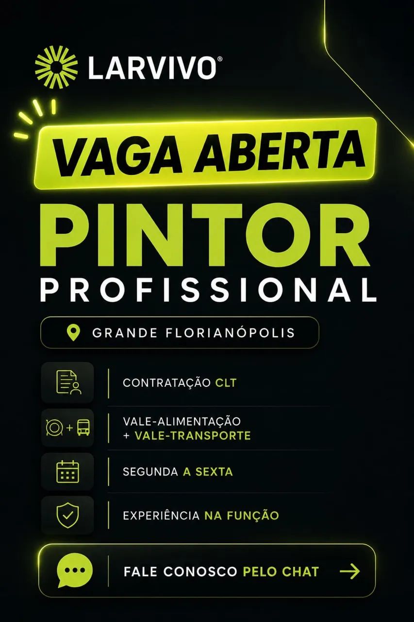 Estamos contratando: Pintor profissional.