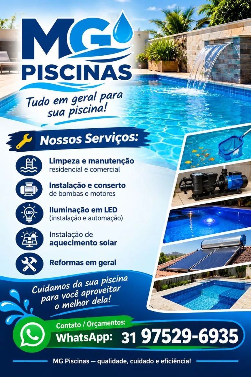 Reforma manutenção limpeza piscinas 