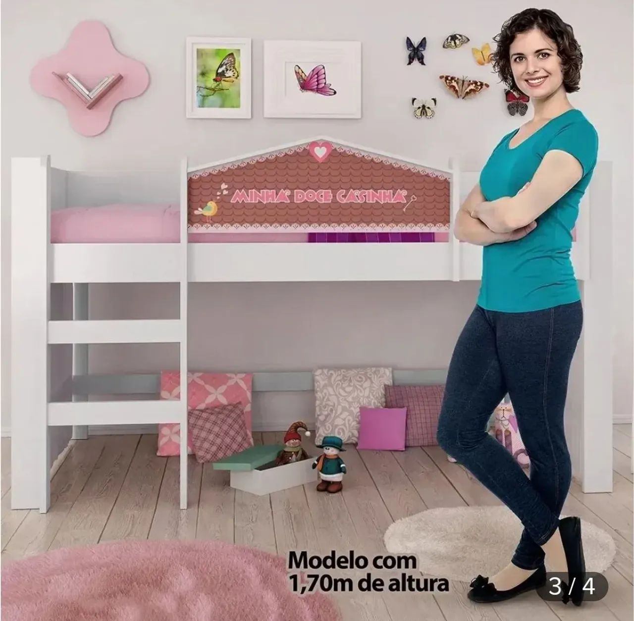 Cama elevada minha doce casinha - Foto 2