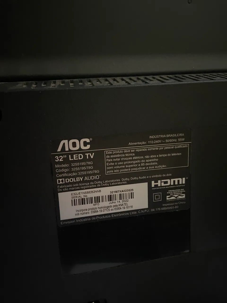 Smart tv aoc Roku 32 / com defeito  - Foto 3