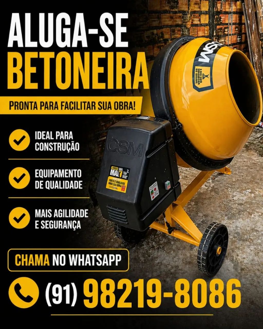 Aluguel de betoneira 