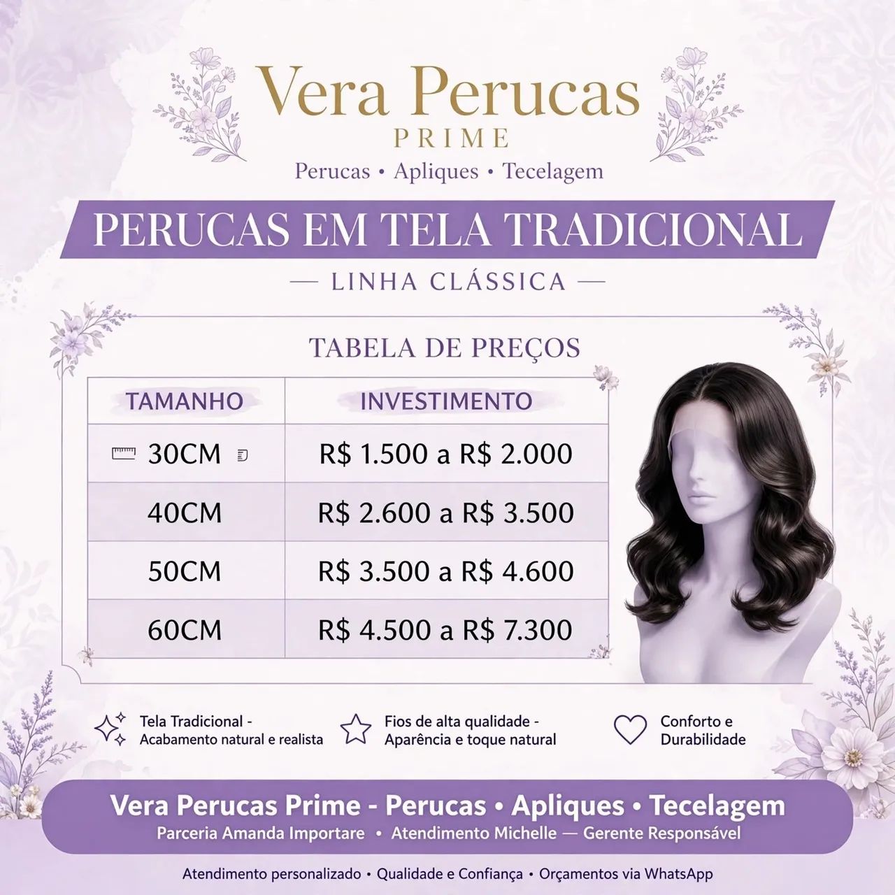 Perucas feito sob medida 