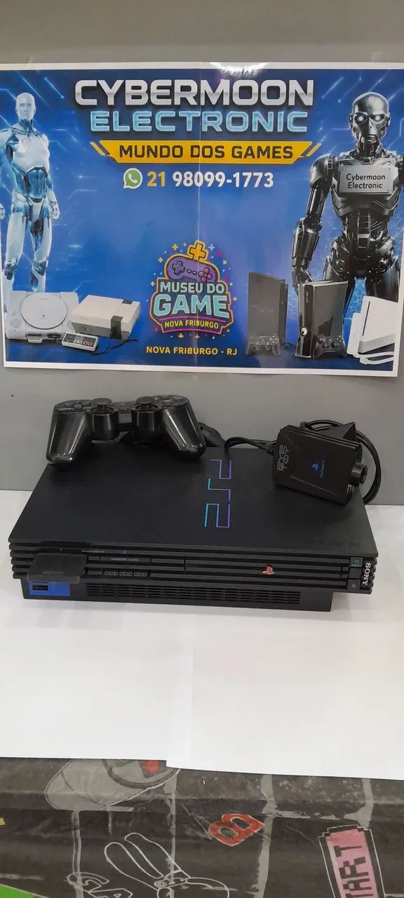 Playstation 2 fat mais controle e adaptador multi - Foto 3