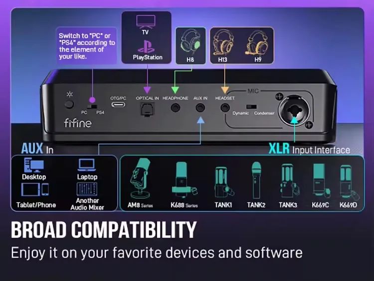 MIXER DE ÁUDIO FIFINE SC8 - Foto 2