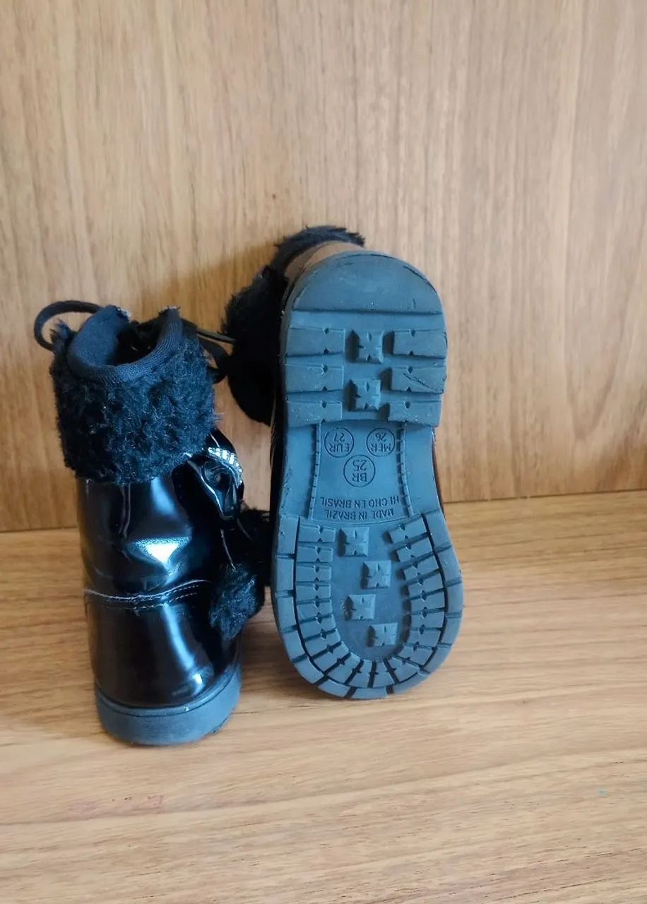 Bota Coturno Infantil Menina Cano Alto Tratorada Tamanho 25  - Foto 5