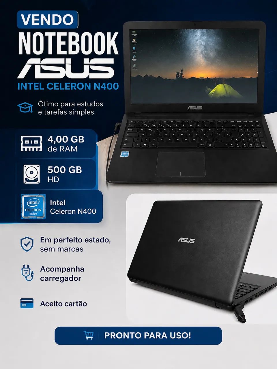 NOTEBOOK ASUS INTEL CELERON N400 - Foto 4