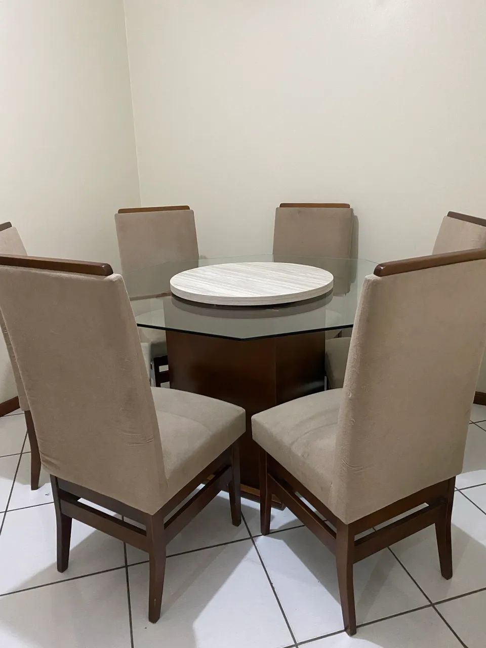 Mesa de vidro com 6 cadeiras - Foto 2