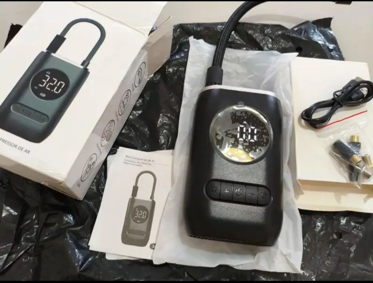 Calibrador Digital de Pneus Recarregável com Lanterna