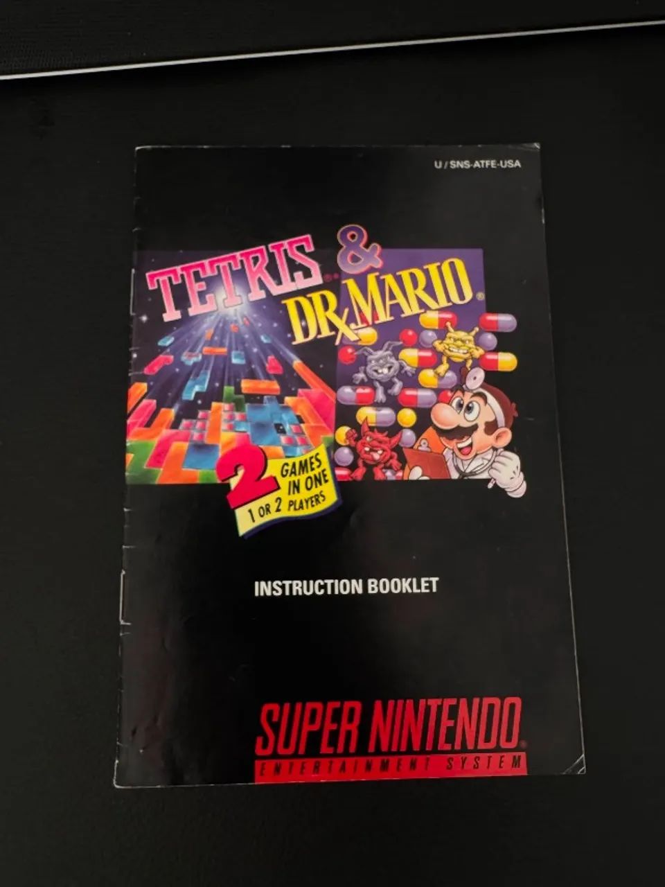 Manual Tetris e Dr Mario Super Nintendo Original