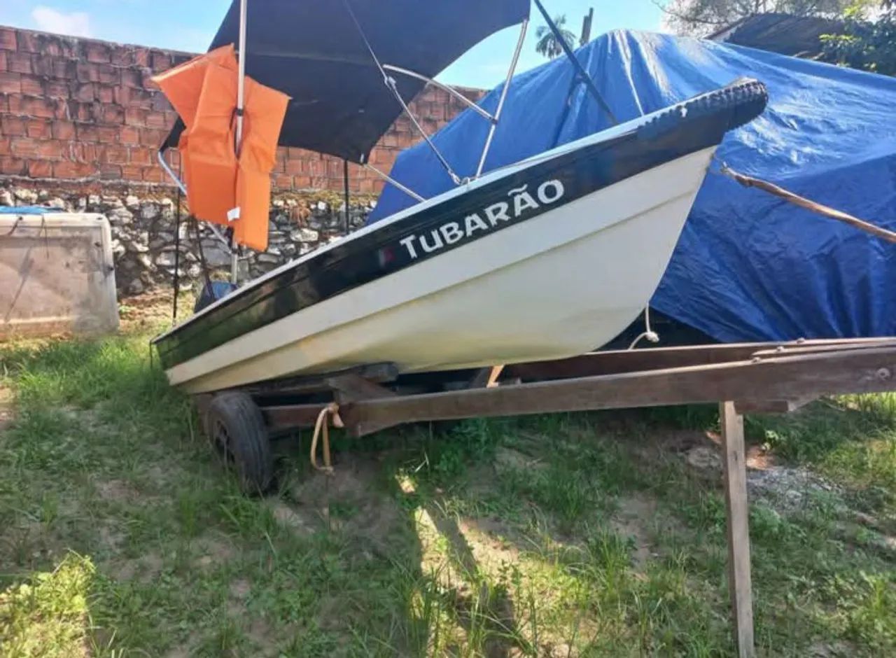 Bote 4,40m com motor evinrude 30hp e carreta  - Foto 3