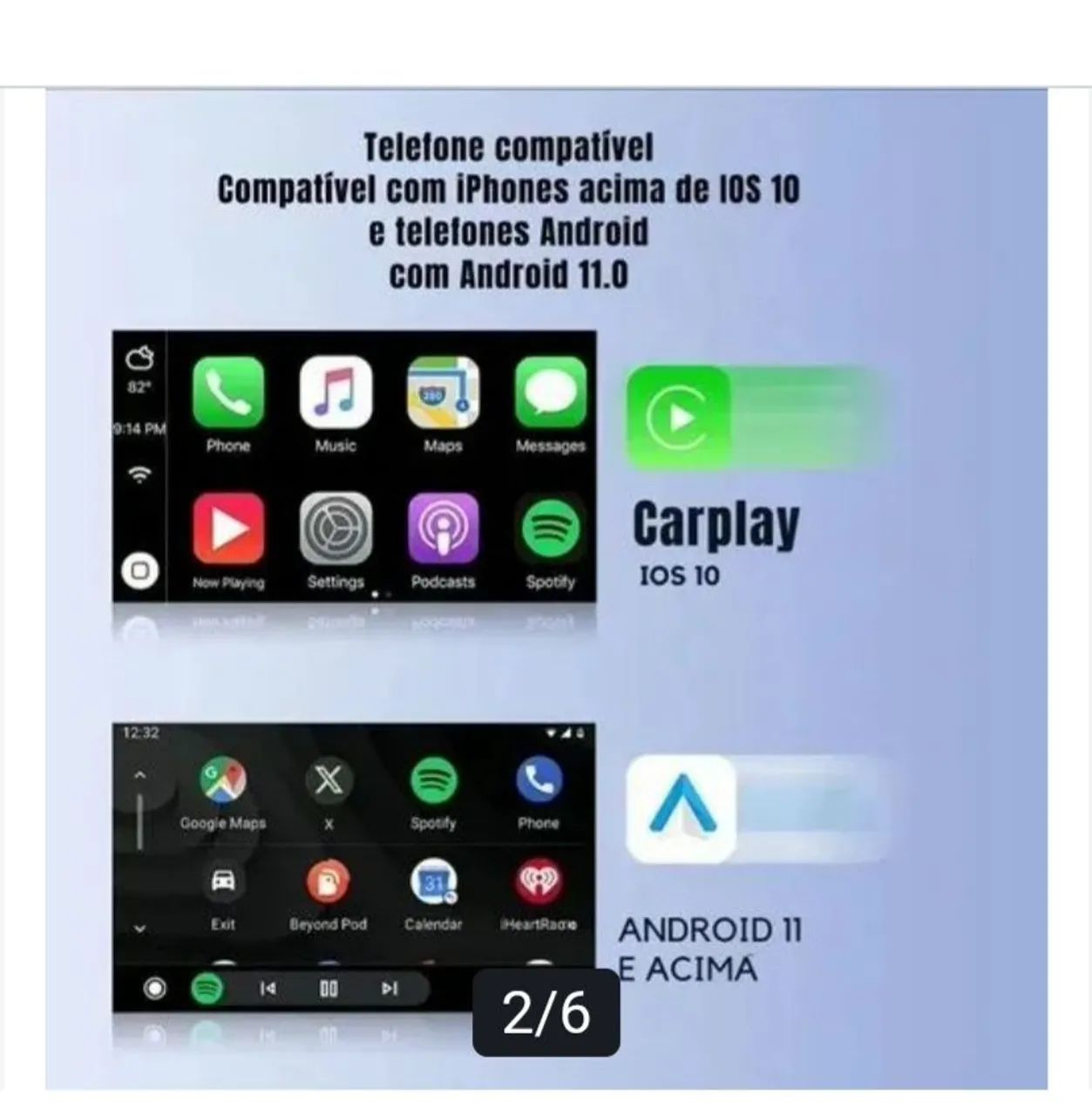 Mini Conversor e Adaptador Carplay e Android  Auto sem fio Xuda  - Foto 3