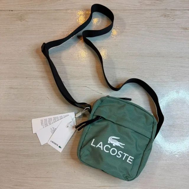 Bolsa Transversal Lacoste Original Vertical Camera Bag Verde - Foto 4