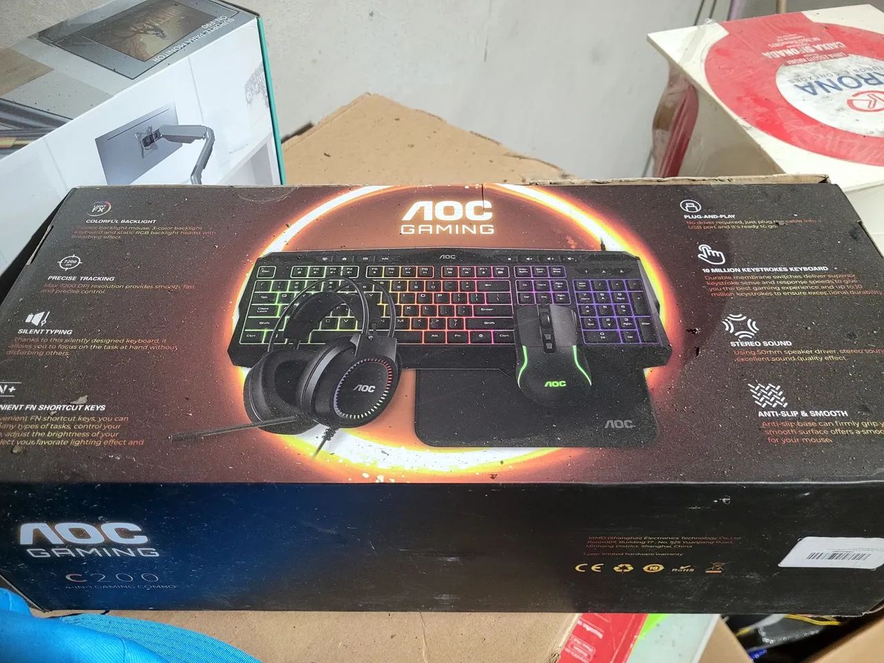 Kit com mouse, teclado e fone AOC - Foto 2