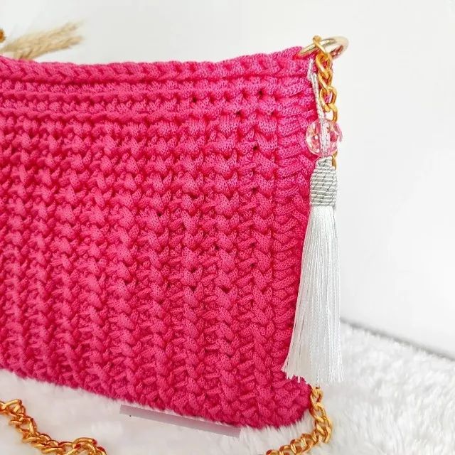 Bolsa Feminina Transversal Bolsa De Crochê - Foto 4