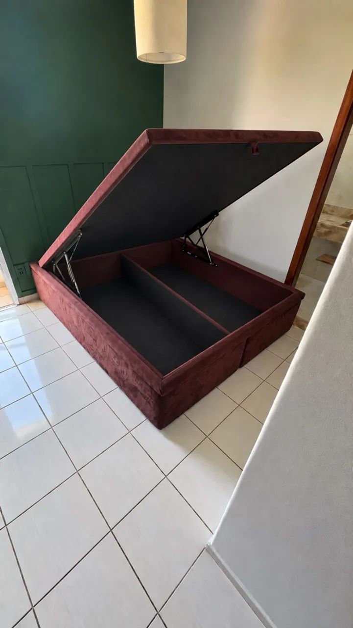 Base Cama Box Baú Queen Marrom  - Foto 2