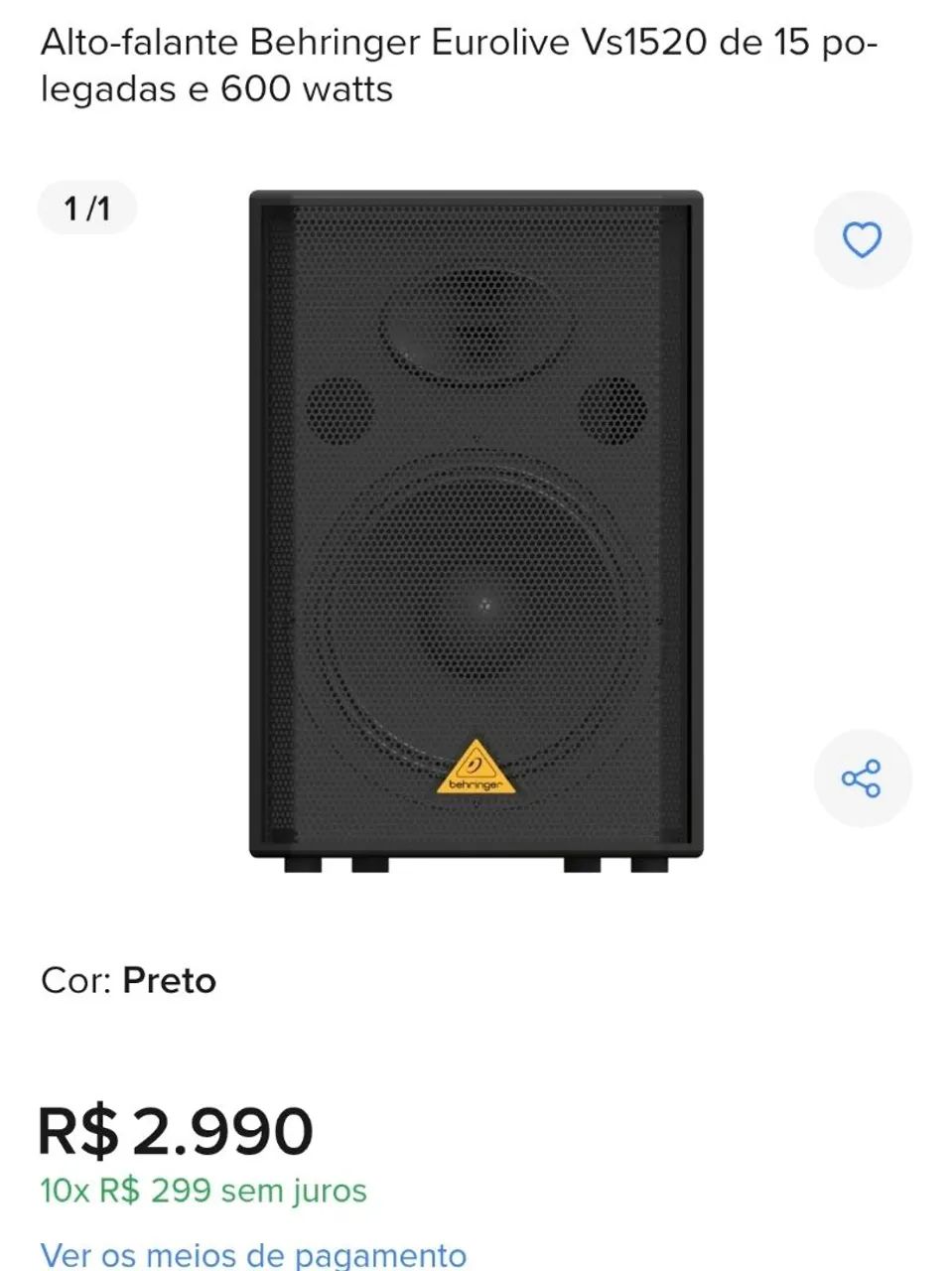 Caixa behringer 600w passiva 15 polegadas  - Foto 4