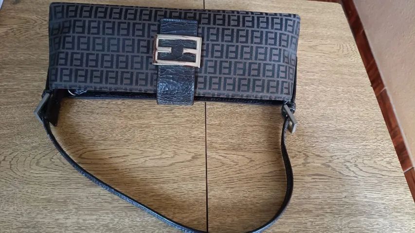 BOLSA BAGUETTE VINTAGE ESTILO ZUCCA MARROM ANOS 2000  - Foto 4