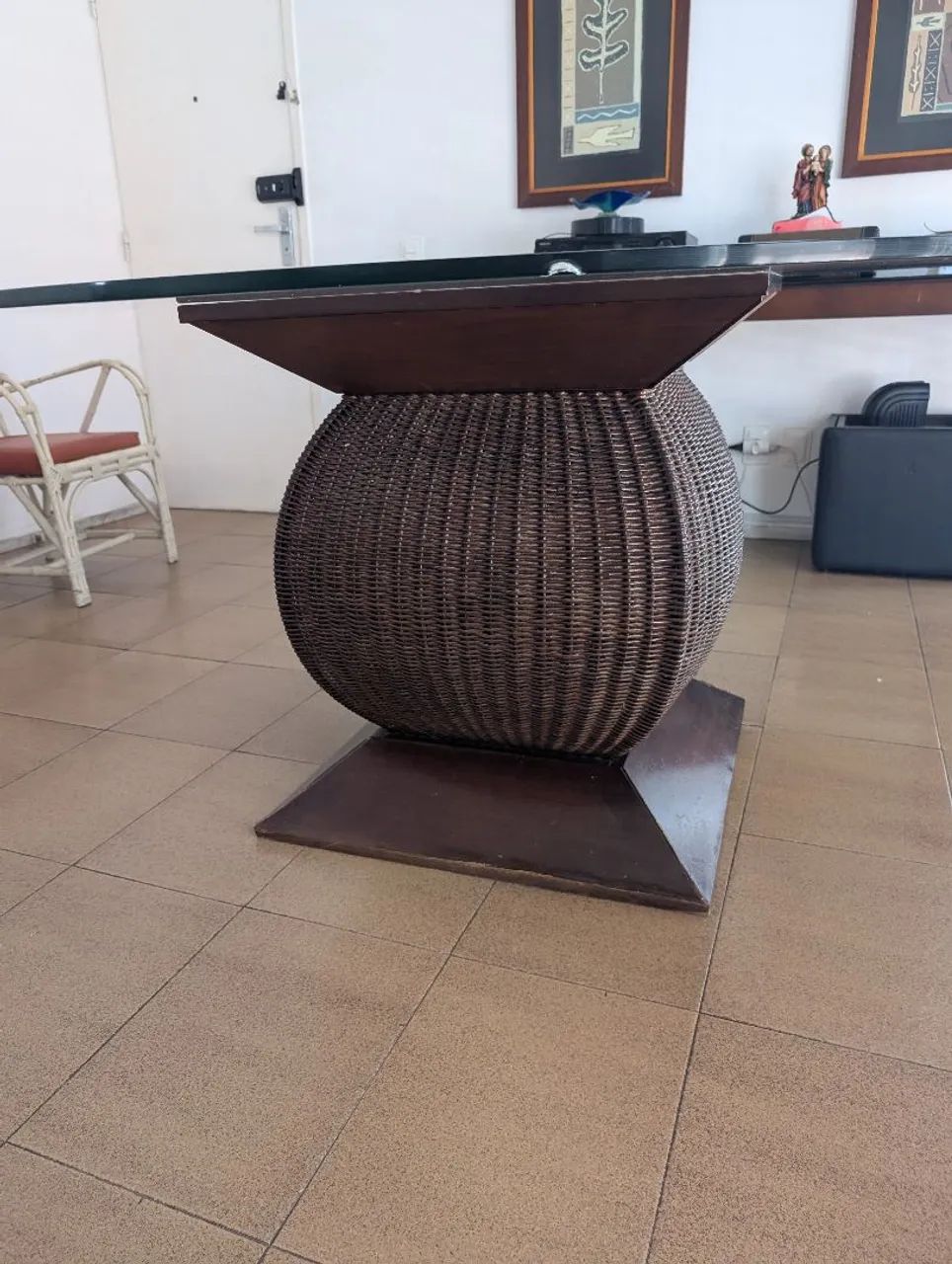 Mesa de Jantar em vidro e madeira  - Foto 4