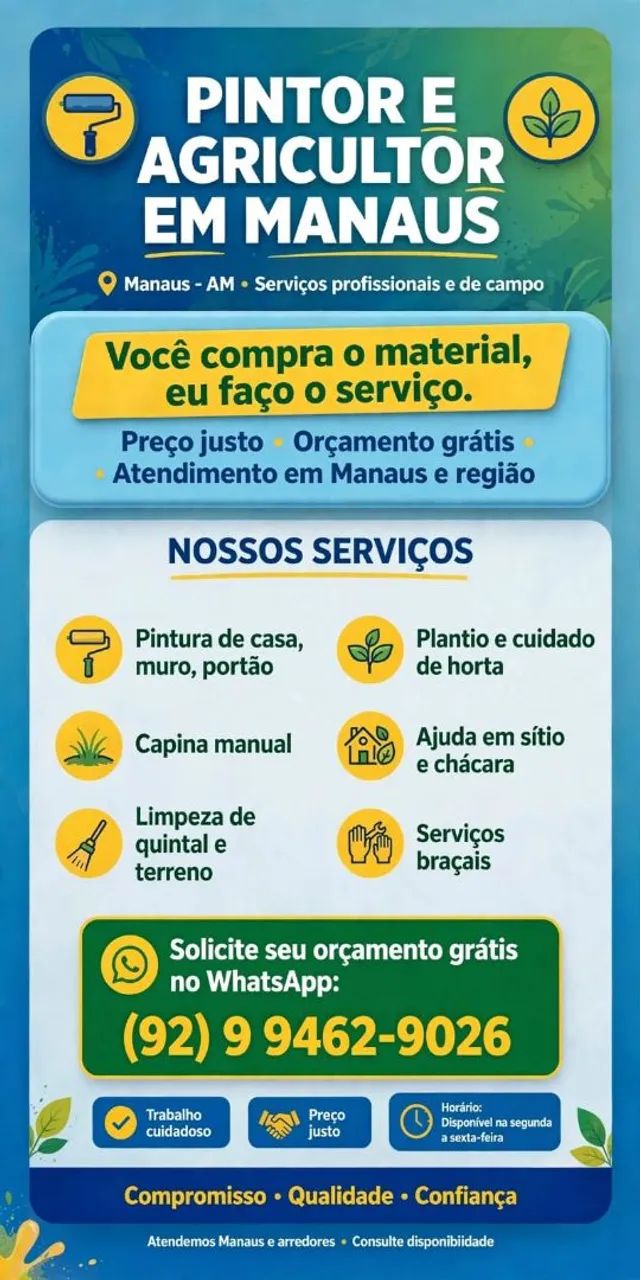 Pintor e Agricultor em Manaus ?