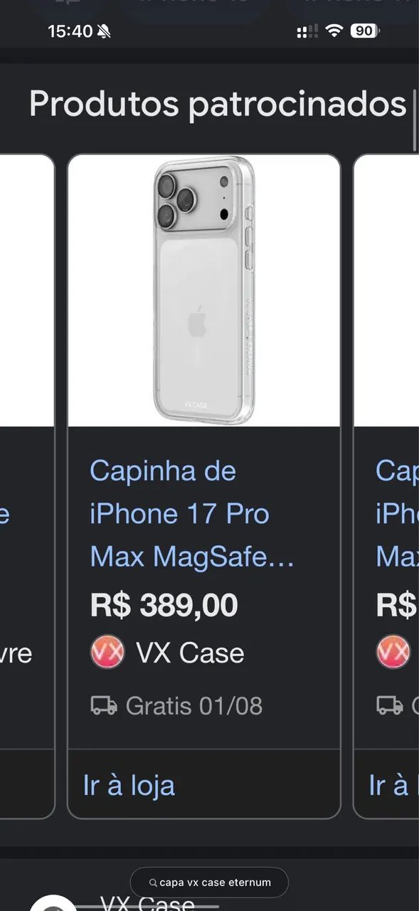 Capa VX CASE iphone 17 pro max