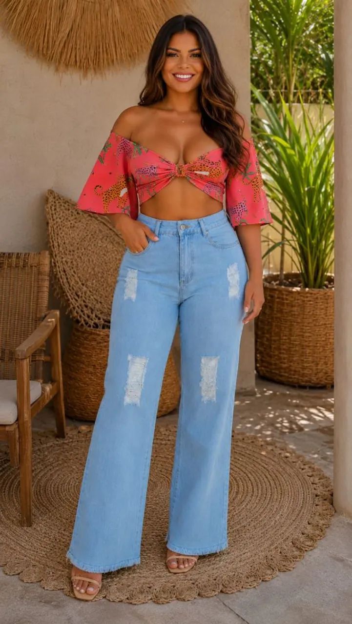 Calça jeans+croped  - Foto 3